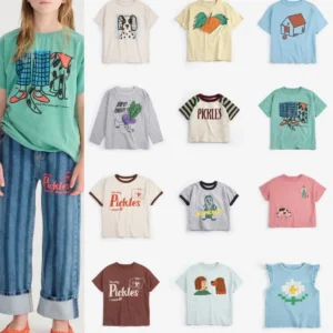 2026 New Spring Summer Children's Costumes Cartoon T Shirts Top Korean Baby Boys Girls Cotton Short Sleeve Shirt Top Clothings