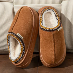 Winter Fuzzy Slippers – Warm Plush Anti-Slip Indoor Outdoor House Shoes for Men & Women