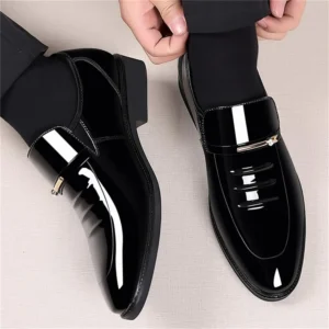 Men’s Formal Dress Shoes – High Gloss Slip-On Loafers Elegant Business Casual Shoes