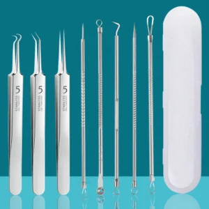 Stainless Steel 4/7/8pcs Acne Removal Tool Set - Blackhead & Pimple Popper Kit for All Skin Types, Fragrance-Free, Beauty Tools