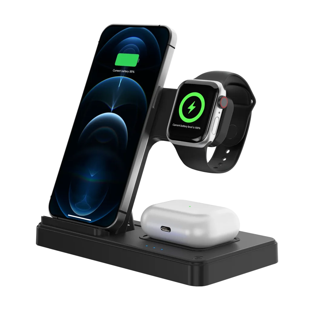 3 In 1 Wireless Charging Station Magnetic Fast Charging 18W Foldable For IPhone 16 15 14 13 12 Pro/Pro Max/Plus/Watch & Airpods