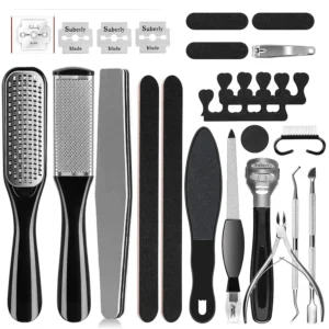 Pedicure Kit 8/10/23 in 1 Stainless Steel Professional Pedicure Tools Set Foot Rasp Peel Callus Dead Skin Remover