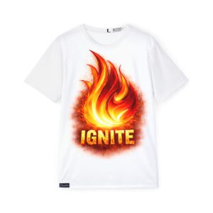 Ignite Flame Sports Jersey — Men's Athletic Tee with Bold Fire Graphic