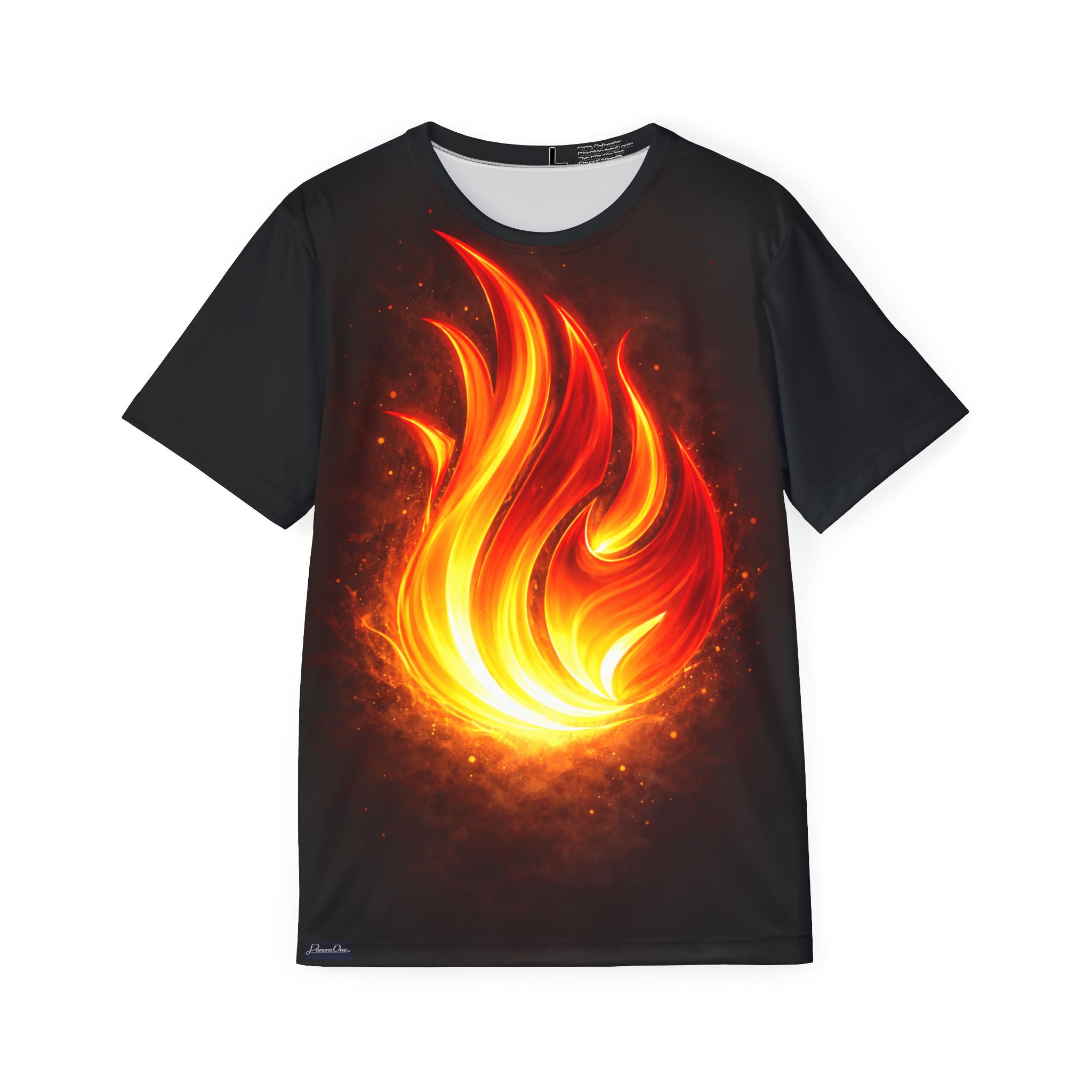 Flaming Fire Men's Sports Jersey — Bold All-Over-Print Athletic Tee