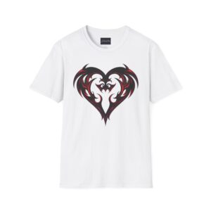Tribal Heart Flame T-Shirt – Trendy Gothic Style Tee for Teenage Girls