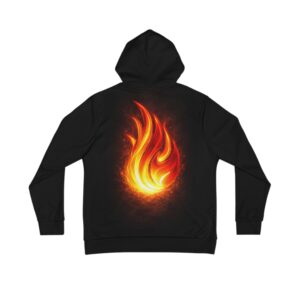 Flame Emblem Hoodie — Minimal Black Fire Back Print