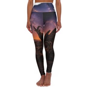 Yoga Leggings - High Waisted Sunset Milky Way Landscape Print