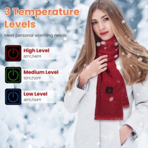 Heated Neck Wrap USB Powered Warm Scarf with 3 Temperature Modes Soft Washable Winter Heating Scarf