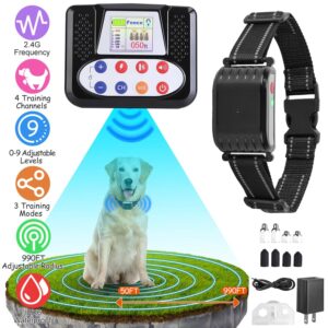 Dog Wireless Training Collar 990FT Range Remote Waterproof Rechargeable Training System