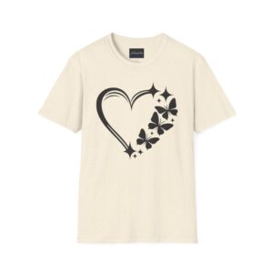 Butterfly Heart T-Shirt — Sparkling Floral Heart Graphic Tee