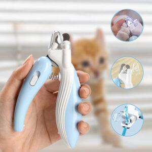 LED Pet Nail Clippers with Light – Safe Dog & Cat Nail Trimmer with Splash Guard