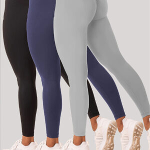3 Pack Women's High Waist Yoga Leggings – Stretchy Tummy Control Fitness Workout Pants