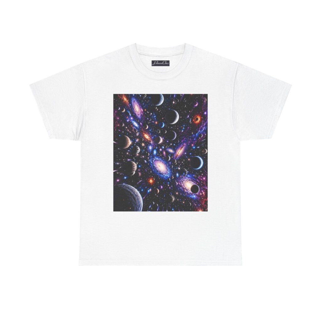 Galaxy Collage T-Shirt — Cosmic Planets & Moons Space Tee