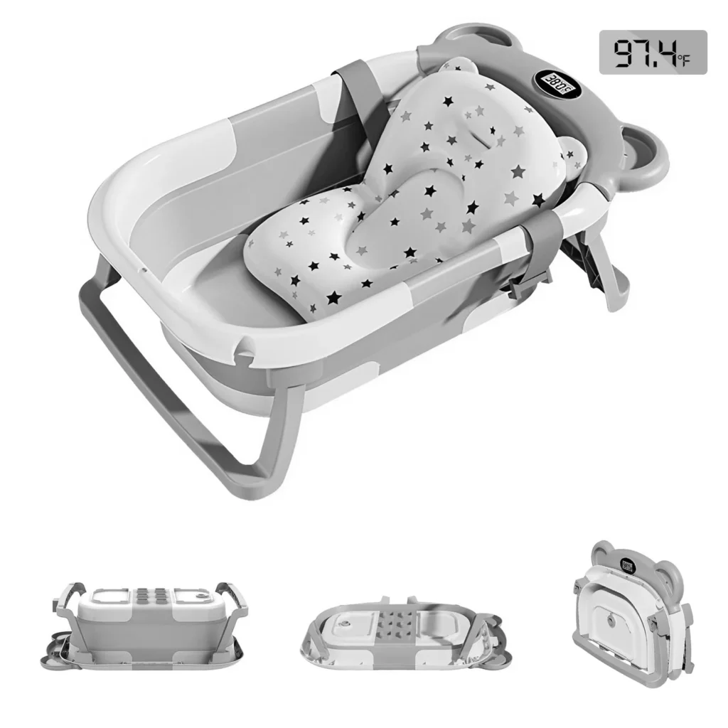 Foldable Baby Bathtub with Thermometer