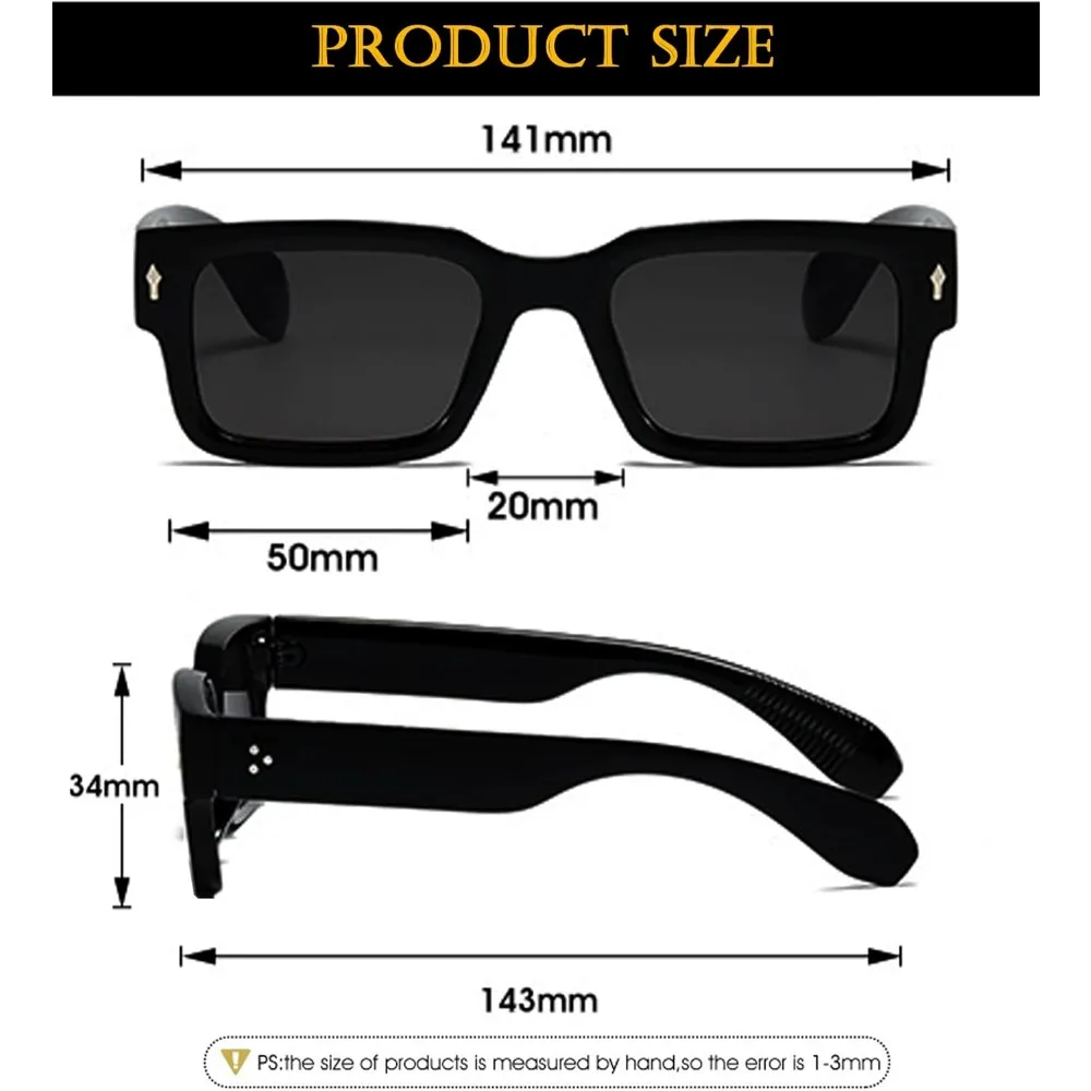 Unisex Chunky Square Sunglasses - Image 5
