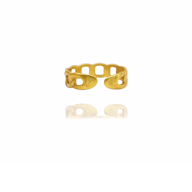 Gold-Tone Twisted Open Ring - Image 6