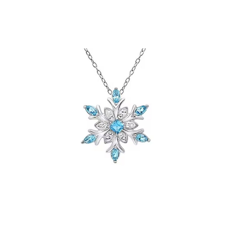 Silver-Tone Snowflake Pendant Necklace