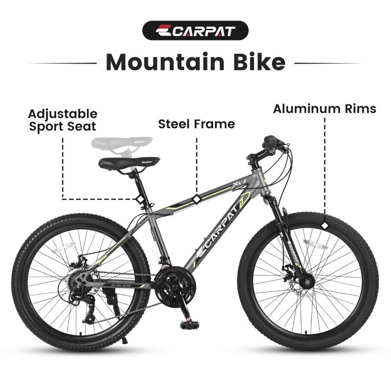 24-Inch 21-Speed Mountain Bike with Dual Disc Brakes - Image 6