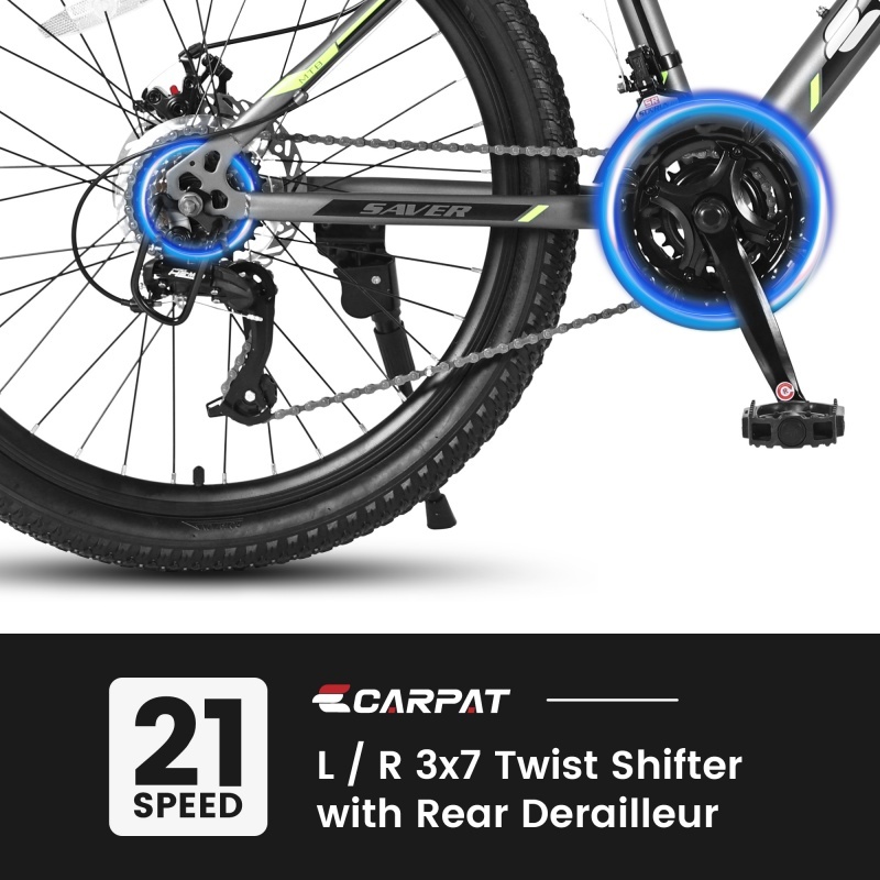 24-Inch 21-Speed Mountain Bike with Dual Disc Brakes - Image 4