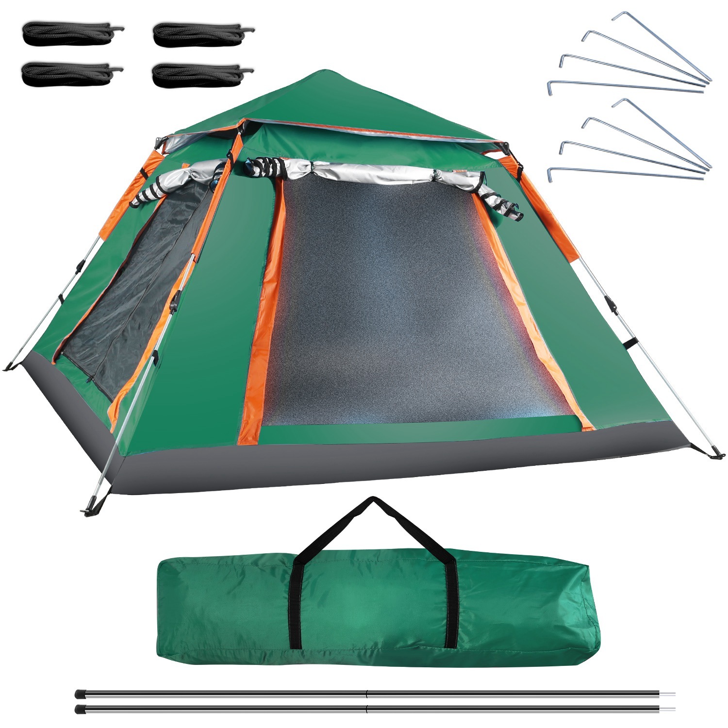 1Pc 4-5 Person Camping Tent With 2 Mosquito Nets Windows Carry Bag Waterproof 7.05x7.05x4.46ft For Hiking Climbing Adventure Fishing Fedex Shipping - Image 4