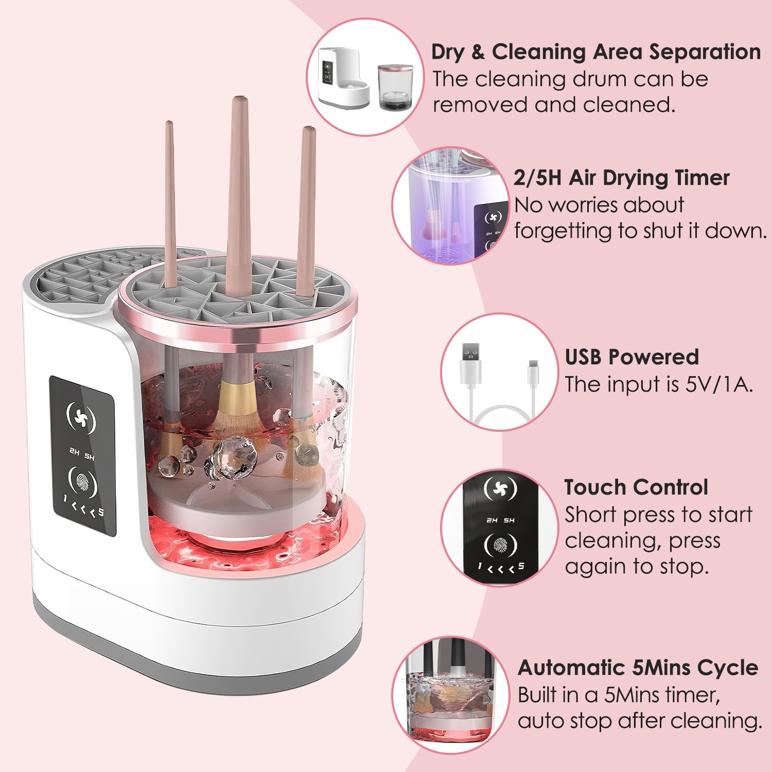 4-in-1 Electric Makeup Brush Cleaner & Dryer - Image 8