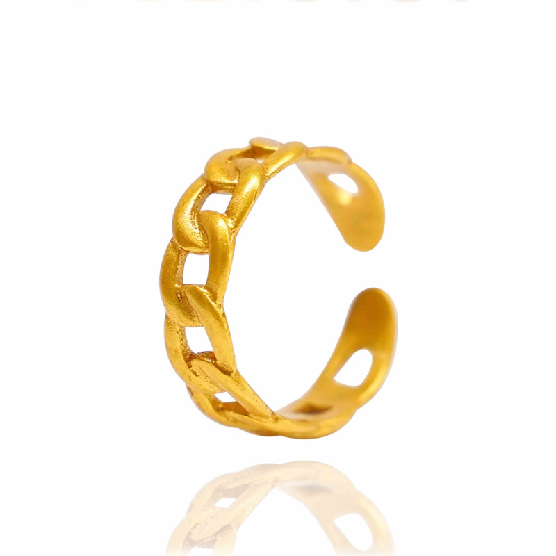 Gold-Tone Twisted Open Ring