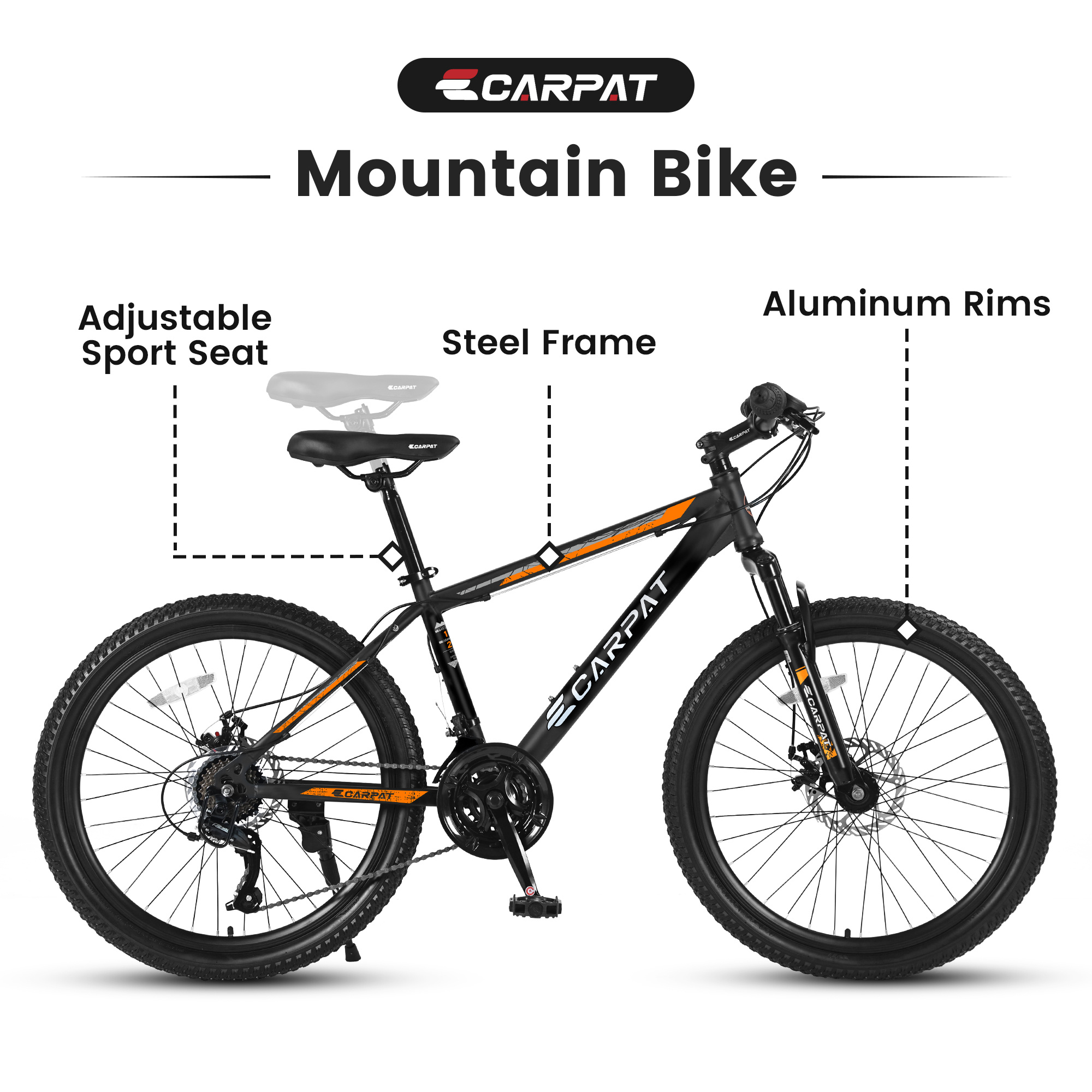 26-Inch 21-Speed Mountain Bike with Disc Brakes - Image 2