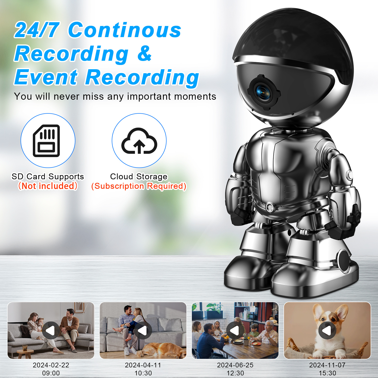 Smart Robot Wi-Fi Security Camera – 3MP - Image 3