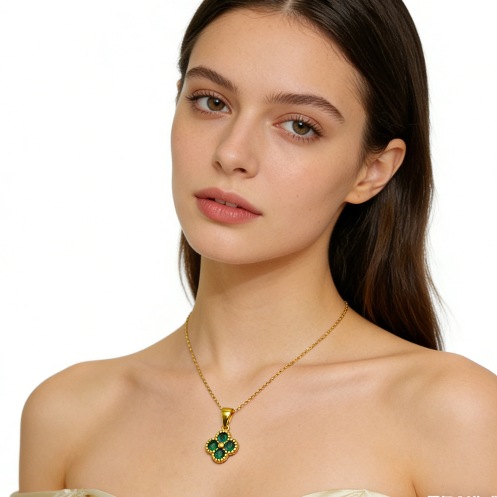 Gold-Tone Four-Leaf Clover Necklace