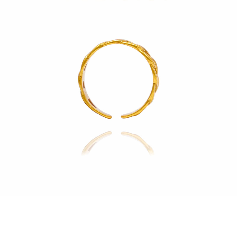 Gold-Tone Twisted Open Ring - Image 8