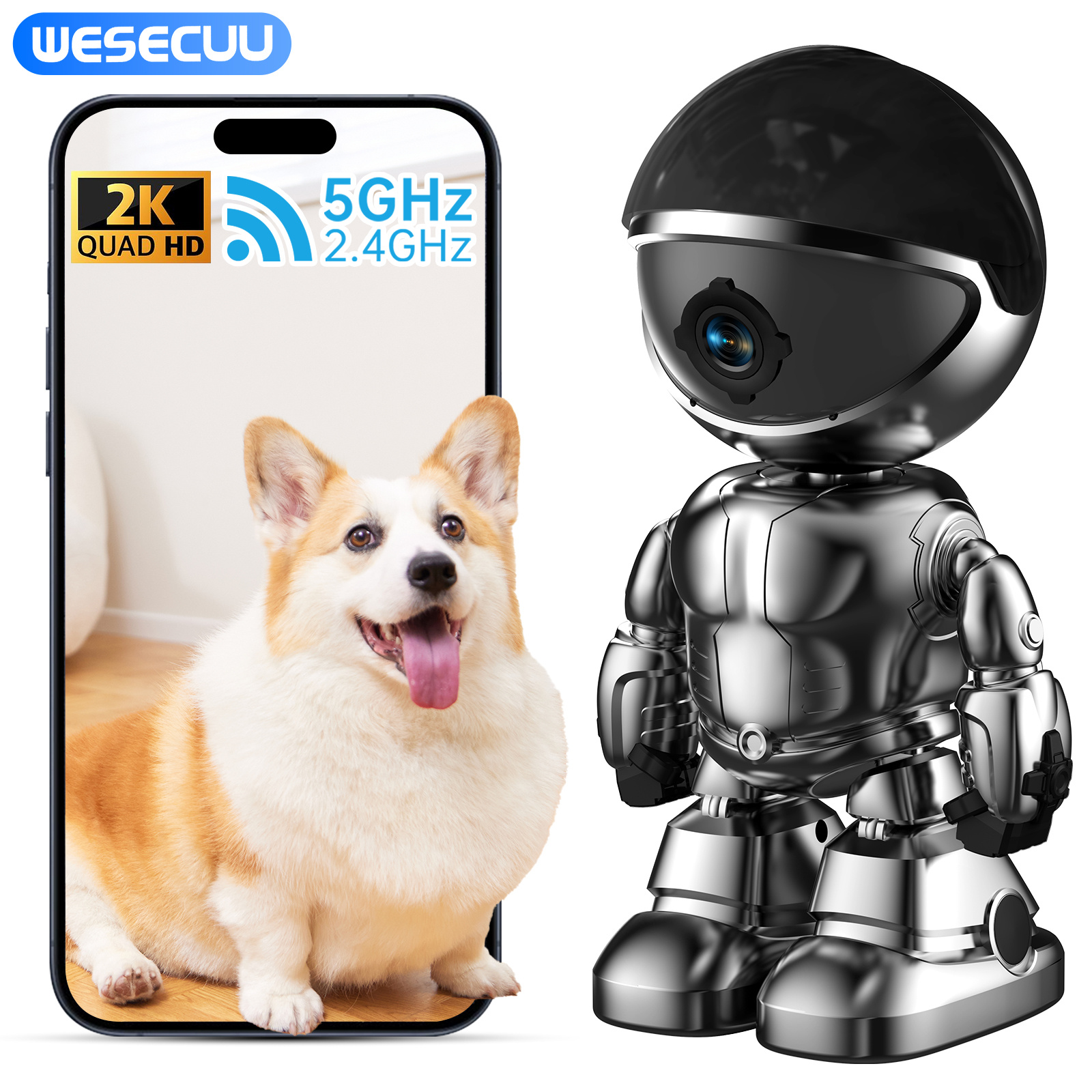 Smart Robot Wi-Fi Security Camera – 3MP