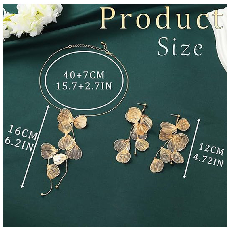 Gold Ginkgo Leaf Choker Necklace - Image 4