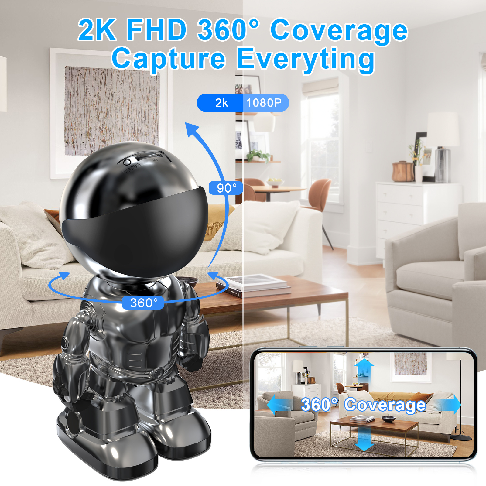 Smart Robot Wi-Fi Security Camera – 3MP - Image 6