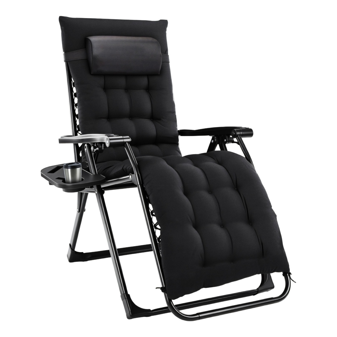 Zero Gravity Reclining Patio Chair with Cup Holder & Cushion - Image 8