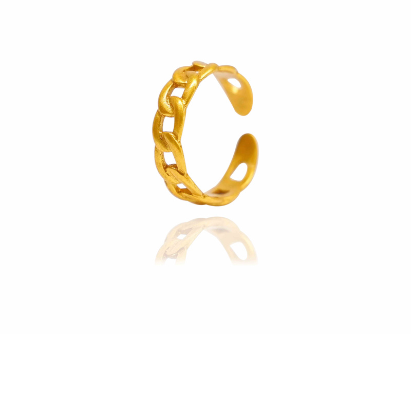 Gold-Tone Twisted Open Ring - Image 7