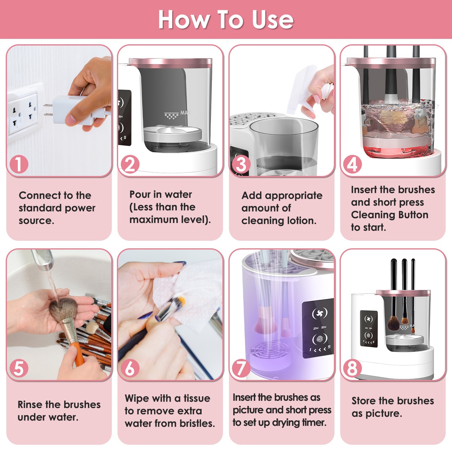 4-in-1 Electric Makeup Brush Cleaner & Dryer - Image 10