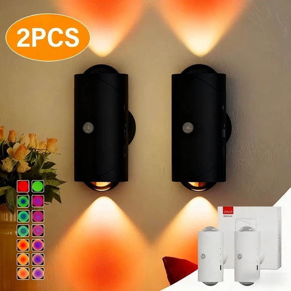 Rechargeable LED Motion Sensor Night Lights – 2 Pack