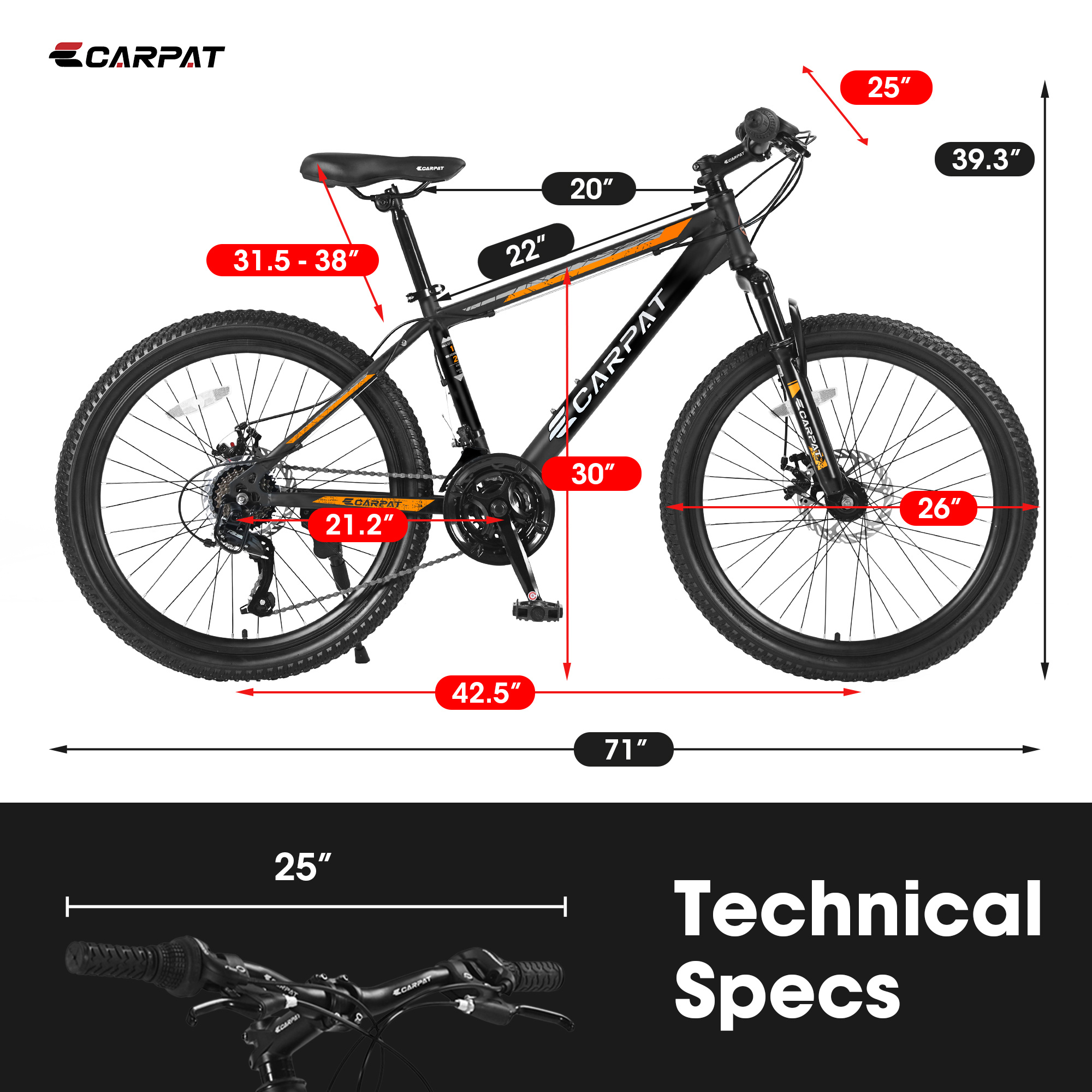 26-Inch 21-Speed Mountain Bike with Disc Brakes - Image 9