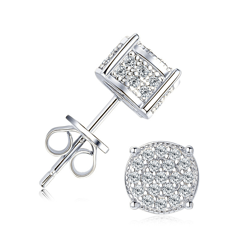 Sparkling Zircon Stud Earrings