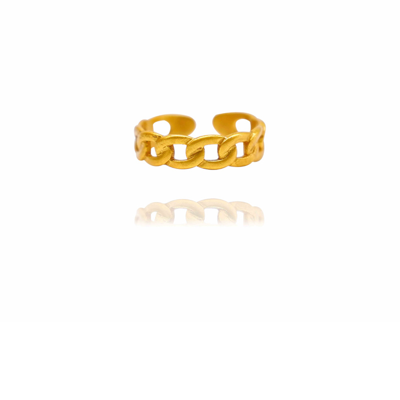Gold-Tone Twisted Open Ring - Image 4