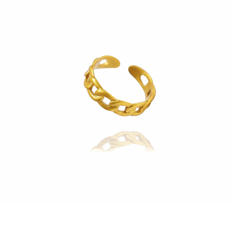 Gold-Tone Twisted Open Ring - Image 3
