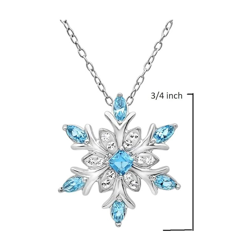 Silver-Tone Snowflake Pendant Necklace - Image 3
