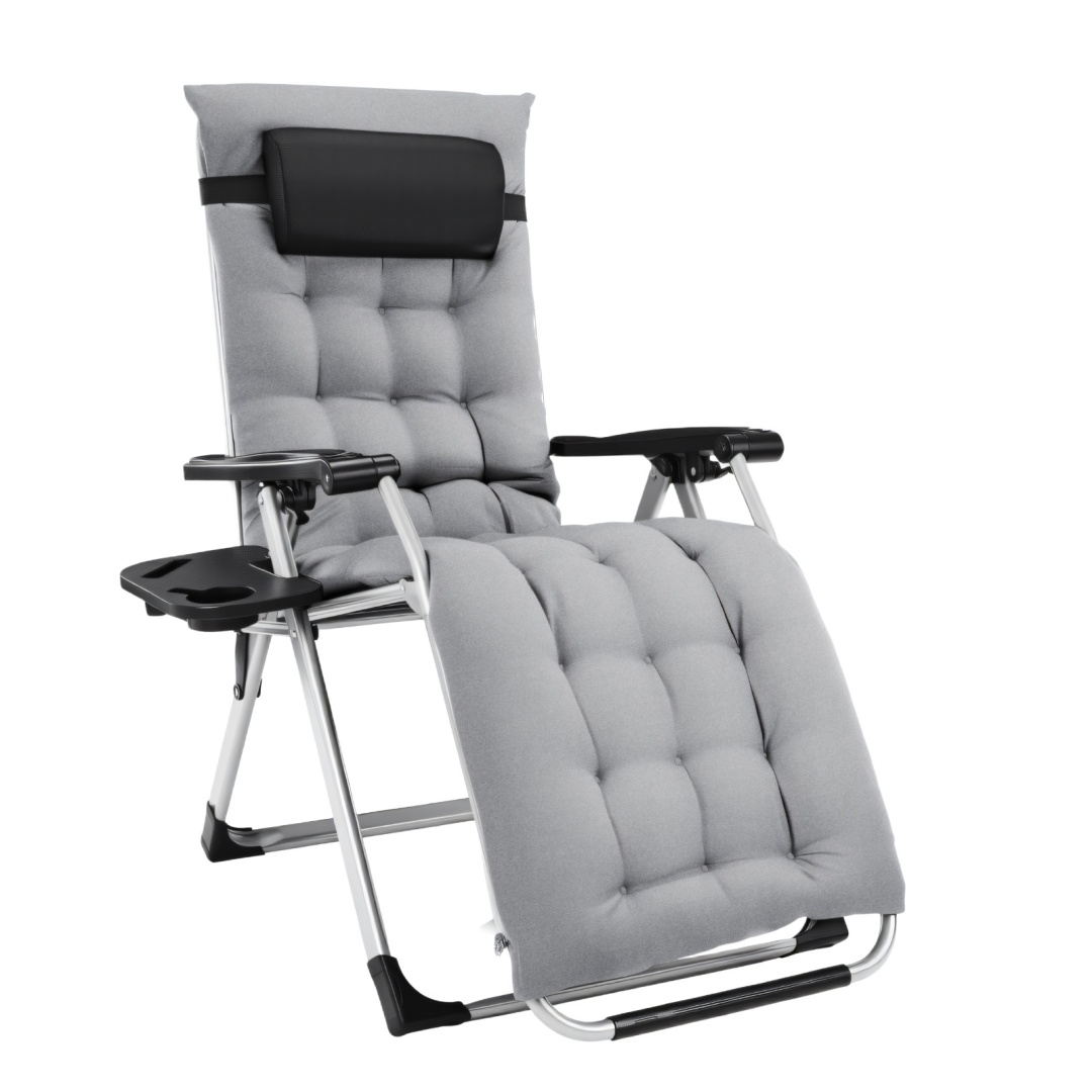 Zero Gravity Reclining Patio Chair with Cup Holder & Cushion - Image 3
