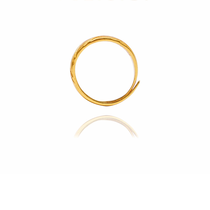 24k Gold Jewelry,Gold-Tone Croissant Band Ring - Image 4