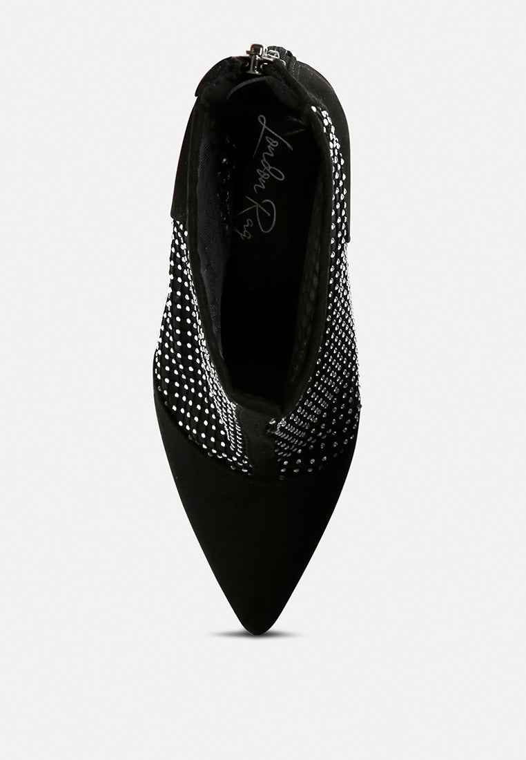 Jazz Rhinestone Embellished Mesh Stiletto Boots - Image 5